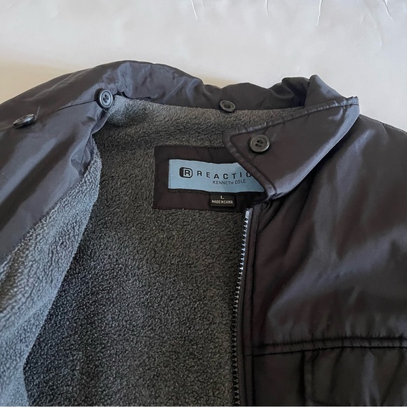 Kenneth Cole Reaction Black Collared Puffer Jacket - Picture 4 of 8